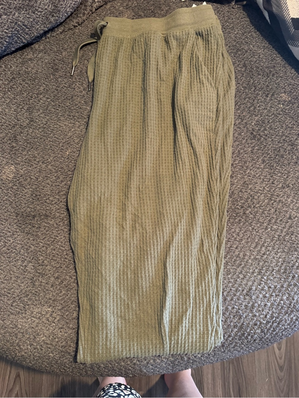 LuLaRoe Olive Green Ribbed Jogger Pants - Picture 2 of 3
